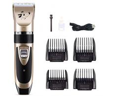 Tondeuse pour poils de chien rechargeable，tondeuse à cheveux de rasoir électrique pour chien silencieux, professionnel pour petits chiens de grande taille, chats et autres animaux à couper les cheveux