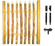 Floranica® - Portillon de Jardin imprégné pour clôture à lattis, Porte de clôture, Porte Simple avec charnières et Accessoires Inclus Noisetier, L: 100 cm, Hauteur:100 cm