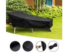 Bâche Pour Chaise Longue Couverture De Bain De Soleil Housse De Chaise Longue Anti-UV Anti-Vent Imperméables Tissu De 420D Oxford Housse De Protection Bain De Soleil, Transat Jardin 200X68X70cm