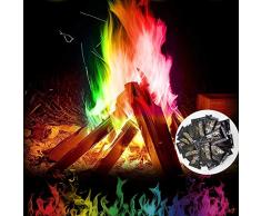 Weesey Mystical Fire Lot de 6 Flambeaux Magiques en Poudre pour feu coloré avec Motif feu Magique pour feu de Bois dans Une cheminée ou Un brasero