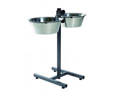 Trixie Porte-gamelle pour chien, 2 x 4,5 L (diamètre 28 cm), réglable en hauteur jusquà 60 cm, Argent