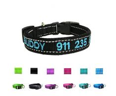Graceful life Collier didentification personnalisable pour chien en nylon - Réglable dans 4 tailles : XS, S, M, L