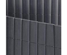 Jet 7 Garden - Canisse PVC Double - Face gris anthracite - Rouleau Hauteur hauteur 1.5 mètre
