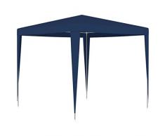 Tidyard Tente de Réception/Tonnelle de Jardin 2,5 x 2,5 m en Fer et PE Bleu