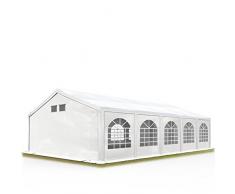 TOOLPORT Tente de réception 5x10 m Tente de Jardin Blanc bâche PE 300 g/m² imperméable résistante aux UV avec Cadre de Sol
