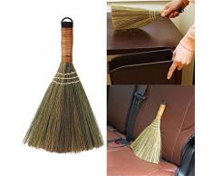 Esplic Balai de maïs de Paille en Bois Traditionnel, Balai Fait Main Doux Archaize de Nature pour Le Balai balayant Le Sofa, Voiture, Coin