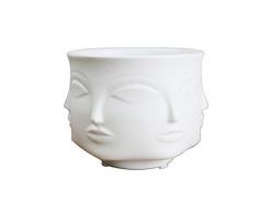 Cache-pot de fleurs en céramique pour intérieur - Décoration moderne - Petit format - Noir, blanc, Taille unique