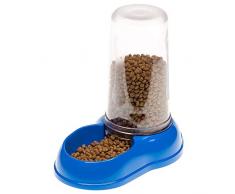 Ferplast Distributeur DEau Ou Nourriture pour Chats et Chiens Azimut 600 Dispenser pour Animaux Mangeoire pour Croquettes Nourriture Sèche Eau 0.6 Litres, Plastique Robuste 12,5 X 19 X H 19,5 cm Bleu