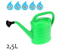 KADAX Arrosoir Arrosoir en Plastique pour Intérieur et Extérieur Fleurs Plantes dintérieur Jardinage pour Arrosage Jardin Maison avec Poignée Confort Léger 2,5L vert