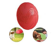 YFOX Frisbee Jouet Flottant pour Chien en Caoutchouc Naturel (Rouge)