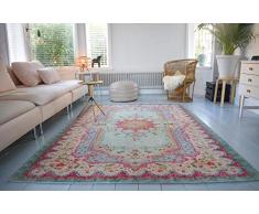 Rozenkelim Tapis - Style shabby chic tendance - Pour salon, chambre à coucher, jardin denfants - Pastel, Polyester, 275cm x 185cm