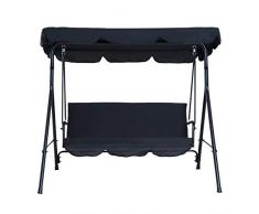 MH Balancelle de Jardin STYLA Noire 3 Places