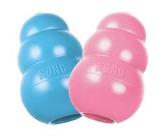 KONG - Puppy Caoutchouc Naturel Premières Dents - Jouet à Mâcher, Chasser et Rapporter (Coloris Variable) - Pour Chiot Petite Taille