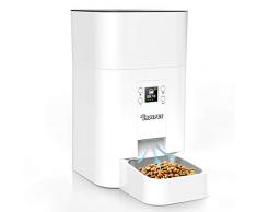 DADYPET Distributeur Croquettes Automatique pour Chats et Chiens - Distributeur de Nourriture pour Animaux Domestiques avec LCD Écran, 4 Repas/Jour-Batterie et Adaptateur