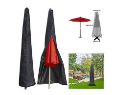 Essort Couverture pour Parasol Imperméable, Housses pour Parasols de Jardin en 210T Polyester, Housse de Protection pour Parasol Adapté pour Parasol de Jardin de 1,8 à 3.35 m, 190 × 57 × 26 cm, Noir