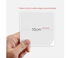 DIYthinker Circlar légère Chaleur Twenty Four Solaire carrés Terme Stickers 10CM Mur Valise pour Ordinateur Portable Motobike Decal 8Pcs 10cm x 10cm Multicolor