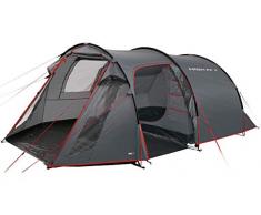 High Peak Fermo 3 Tente tunnel avec auvent Mixte Adulte, Gris-foncé-Rouge
