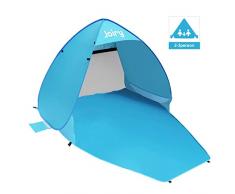 Tente de Plage, Pop-up Anti UV Abri de Plage 2 ou 3 Personnes Abri Soleil UPF 50+ ,Extérieur Portatif pour Plage Camp Bain de Soleil Tente de camping pour famille, camping, randonnée, pêche, plage