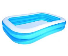 Bestway - Piscine gonflable rectangulaire bleue, 262 x 175 x 51 cm