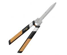 Fiskars Cisaille à haie à crémaillère Quantum, Revêtement antiadhésif, Lames en acier haute qualité, Longueur: 63 cm, Noir/Orange, HS102, 1001449