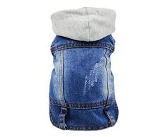 SILD Cool Vintage délavé Veste en Jean Jumpsuit Blue Jean Vêtements pour Petit Chien Animal Domestique/6 Styles M