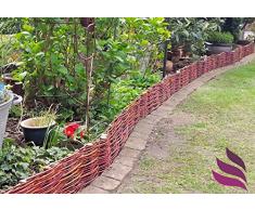 Bordure naturelle, clôture de jardin, 10 x Éléments (20 cm de hauteur) - bordurette , bord de pelouse, bois naturel - imprégné, longueur:60cm