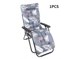 GreenRibbon Coussin Bain de Soleil Chaise Longue de Jardin Anti-Glissant Coussin Transat Épais Confortable à Motif Palme Gris pour Feuteuil Haut Relax Patio Extérieur (Style 5)