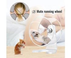 Furpaw Roue Silencieuse pour Hamster, Roue dexercice Hamster Jouet Acrylique Transparent pour Petits Animaux Diamètre 12,2CM