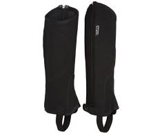 HKM Mini-Chaps d’équitation en Imitation Nubuck avec élastique, pour Enfant et Adulte, Homme, 557936, Noir, S-32