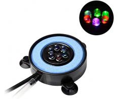 NICREW Lampe Bulle Aquarium Submersible, Lumière Bulle dair Éclairage Daquarium, 6 LEDs Éclairage Décoration avec Bulle d’Air (5.5CM, 1.2W)