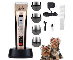 Tondeuse Chien - Rechargeable sans Fil Faible Bruit Ensemble Tondeuse pour Toilettage De Chiens Chats Coupe-Cheveux 4 Heure Dautonomie Moteur Puissant, Charge Rapide 5 Vitesse de Rotation Lécran LCD
