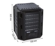 Composteur thermique en plastique résistant aux intempéries Noir 380 l