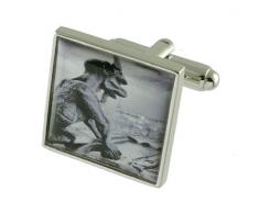 Gargouille Monster boutons de manchette Boutons de manchette pour hommes en argent massif 925 + Boîte Message gravé personnalisé gratuit