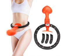 SKYSPER Cerceau Hula Hoop Fitness, Cerceau Gym Détachable ne Tombe Pas avec Compteur à Rotation Semi-Automatique Taille Réglable pour Perte de Poids Amincissement de Taille Rapide Exercice