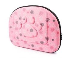 Yimidear Sac Transport pour Chien Chat Pliant Sac à Main Bandoulière Petit Respirant Pet Carrier Voyage De Plein air (Rose)