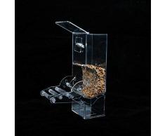 Kitabetty Distributeur Automatique De Graines pour Oiseaux, Chargeur Automatique pour Oiseaux Perroquet, Accessoires pour Cage À Oiseaux, pour Perroquet Perroquet Canari Cockatiel (15x7,5x21cm)