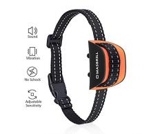 MASBRILL Collier Anti Aboiement Chien, Collier Dressage Chien pour Petit et Grand Chien, Intelligente Collier Anti-aboiement avec Vibration et Bip 7 Niveaux de Sensibilité - Orange