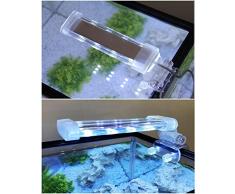 BPS® Lampe daquarium LED submersible pour plantes, lumière blanche et bleue, 2 modèles au choix : 4 W ou 8 W.