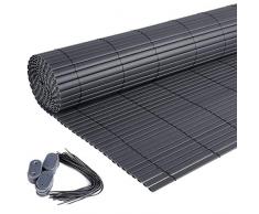 Laneetal Canisse en PVC Brise-Vue pour Jardin Balcon Double Face occultant résistant Gris,160x500cm