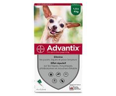 ADVANTIX Très Petit Chien – Anti-Puces et Anti-Tiques – 1.5-4KG – 4 Pipettes