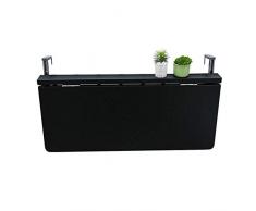 ZND Idée Simple Table Suspendue de Balcon Table Basse Pliante Réglable en Hauteur en Alliage DAluminium, 2 Couleurs, 2 Tailles, Noir, 120X40CM