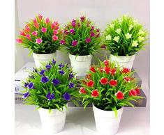 XdiseD9Xsmao 1 Pc Non-fading Presque Naturel Faux Plante Artificielle Fleur Feuilles Pot Bonsaï Salon Salon De Jardin De Bureau Meubles Décor Ornement rouge