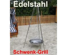 Land-Haus-Shop Barbecue suspendu en acier inoxydable avec trépied réglable (LHS)