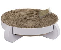 Kerbl Platinum Corbeille Griffoir avec Catnip pour Chat Blanc 35 x 35 x 10 cm