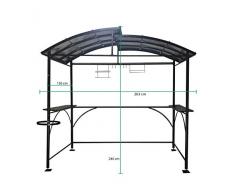 Habrita Carport pour Barbecue à Double Toit - 2,63 x 1,50 x 2,40 m