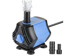 Zacro Pompe Eau Submersible Aquarium Pump Ajustable 650L/H 10W avec 4 Pieds de Ventouses,Deux Buses 13mm/8mm pour Fish Tank Fontaine Décoration de Jardin etc