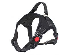 Harnais Chien Gilet pour Marcher Sentraîner, Collier Ajustable Rembourré Confortable, Harnais pour Animaux de Compagnie avec Bande Réfléchissante (M)