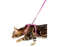 Kerbl Ensemble de Laisse + Harnais pour Chat Rose 120 cm