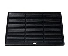 CLP Plaque De Cuisson Barbecue en Fonte pour Le Grille Électrique, A Gaz Ou A Charbon I Plaque Réversible: Face Lisse Et Rainurée I Plaque de Grille 48,5 x 32 cm, Anthracite