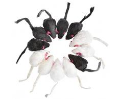 Yunt Lot de 12 Souris en Peluche pour Chat Jouet pour Chat